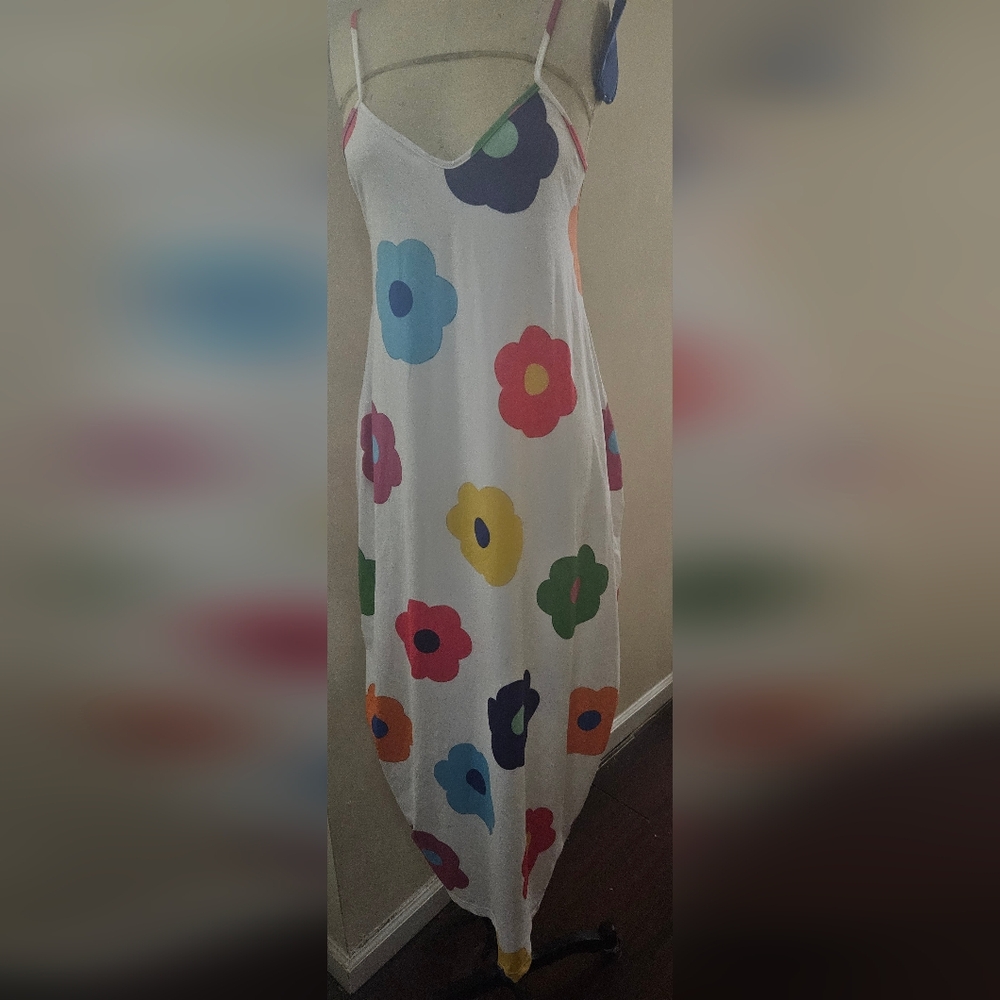 Womens Spaghetti long maxi dress with flowers size L